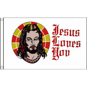 Vlag met Jezus afbeelding   -