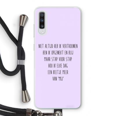 Zelfvertrouwen: Samsung Galaxy A70 Transparant Hoesje met koord