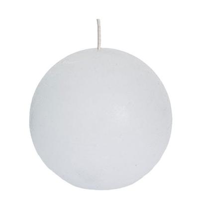 Rustieke bolkaars 80 - wit - Spaas