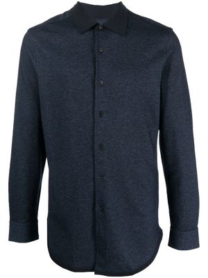 Brioni chemise en jersey à boutonnière - Bleu