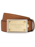 Dolce & Gabbana ceinture en cuir à boucle - Marron - thumbnail