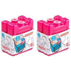 Voordeelset van 4x stuks kleine koelelementen 7 x 8 cm roze