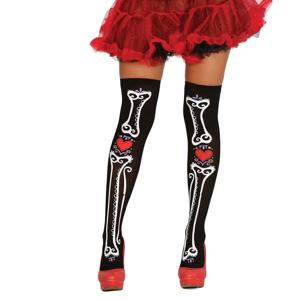 Halloween/Horror thema verkleedkleding legging day of the dead - zwart - dames