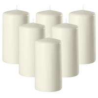 Enlightening Candles Cilinder/stompkaars - 6x - ivoor wit - D6 x H10 cm - 36 branduur