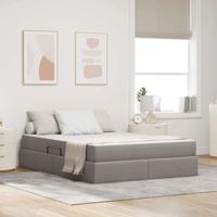 Opbergbed met matras met matras Taupe 140 x 200 cm Polyester