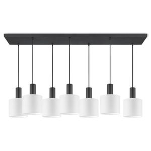 Moderne hanglamp Bling - Wit - verlichtingspendel Xxl Bar 7L inclusief lampenkap 20/20/17cm - pendel lengte 150.5 cm - geschikt voor E27 LED lamp - Pendellamp geschikt voor woonkamer, slaapkamer, keuken