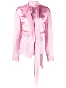 Victoria Beckham blouse asymétrique à détail de foulard - Rose