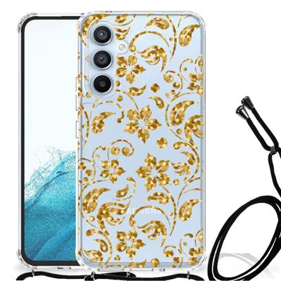 Samsung Galaxy A54 5G Case Gouden Bloemen Samsung Galaxy A54 5G Case Gouden Bloemen