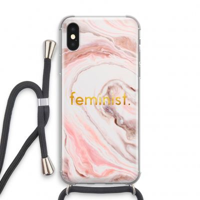 Feminist: iPhone XS Transparant Hoesje met koord