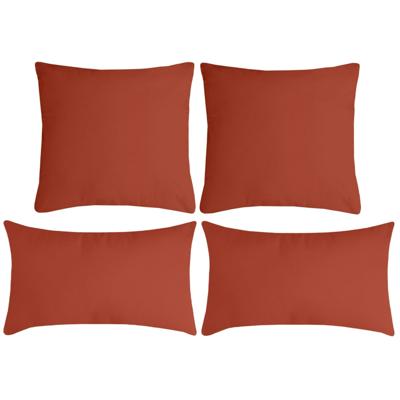 Stof Textile sierkussen Nelson - set 4x - terracotta - 2 formaten - polyester