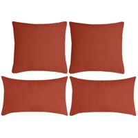 Stof Textile sierkussen Nelson - set 4x - terracotta - 2 formaten - polyester Stof Textile sierkussen Nelson - set 4x - terracotta - 2 formaten - polyester