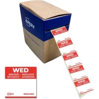 Etiket Avery HACCP woensdag-rood 25x25mm 1000st