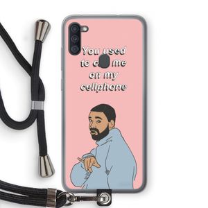 Hotline bling: Samsung Galaxy A11 Transparant Hoesje met koord