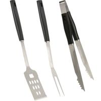 BBQ/barbecue gereedschap - set 3-delig - RVS - tang - vork - spatel