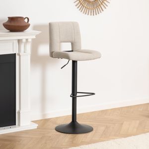 Bendt Verstelbare Barkruk 'Rut' kleur Beige (zithoogte 62-83cm)