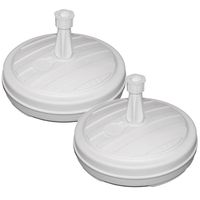 Set van 2x ronde parasolvoet wit 42 cm 13 liter - thumbnail