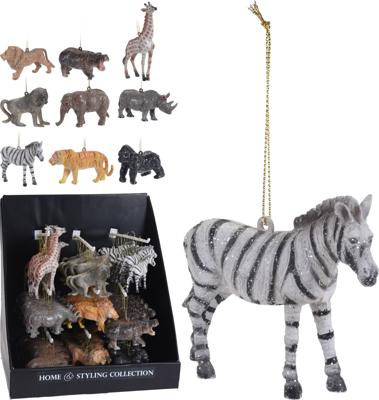 3 stuks! Hangdeco safari 12 cm 9 assorti - Nampook