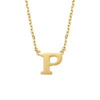 Minimalistische letter ketting - 14K GOUD - Goud - P