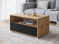 Salontafel WARIO 90 cm wotan eik/zwart
