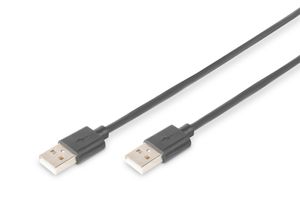 Digitus USB-kabel USB 2.0 USB-A stekker, USB-A stekker 5.00 m Zwart Afgeschermd (dubbel) AK-300101-050-S