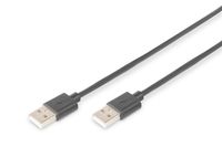 Digitus USB-kabel USB 2.0 USB-A stekker, USB-A stekker 5.00 m Zwart Afgeschermd (dubbel) AK-300101-050-S - thumbnail