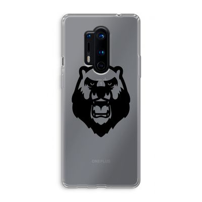 Angry Bear (black): OnePlus 8 Pro Transparant Hoesje