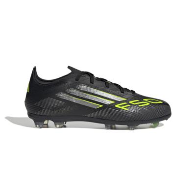 adidas F50 Elite Gras Voetbalschoenen (FG) Kids Zwart Zilver Neongeel