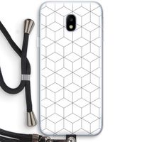 Zwart-witte kubussen: Samsung Galaxy J3 (2017) Transparant Hoesje met koord