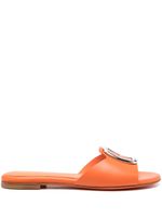 Santoni sandales en cuir à boucle - Orange - thumbnail