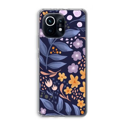 Flowers with blue leaves: Xiaomi Mi 11 Transparant Hoesje