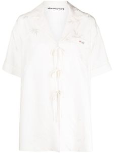 Alexander Wang short de pyjama en jacquard - Blanc