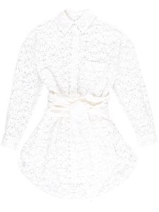 Alexandre Vauthier robe-chemise à taille ceinturée - Blanc
