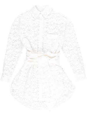 Alexandre Vauthier robe-chemise à taille ceinturée - Blanc