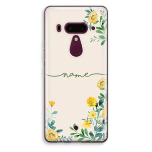 Gele bloemen: HTC U12+ Transparant Hoesje