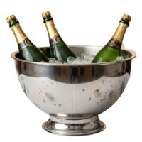 Excellent Houseware Champagnekoeler - op voet - zilver - rvs - 30 x 19 cm