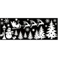 Kerst raamstickers Bomen - vel van 34 x 28 cm - raamdecoratie