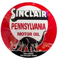 Sinclair Pennsylvania Motor Oil Emaille Bord - 50 cm ø - thumbnail