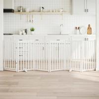 VidaXL Hondenhek inklapbaar 6 panelen 300 cm massief vurenhout wit