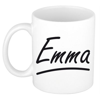 Naam cadeau mok / beker Emma met sierlijke letters 300 ml Naam cadeau mok / beker Emma met sierlijke letters 300 ml