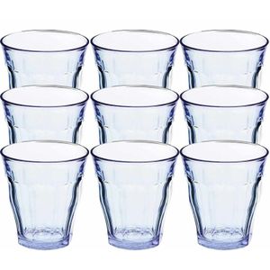 12x Drinkglazen/waterglazen blauw 310 ml Picardie