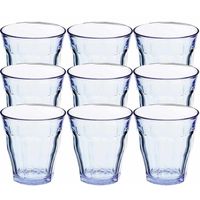 12x Drinkglazen/waterglazen blauw 310 ml Picardie