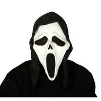 Halloween thema verkleed masker - Scream/Ghostface - volwassenen - met kap - thumbnail