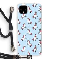 Eenhoorns overal: Pixel 4 XL Transparant Hoesje met koord