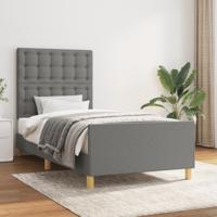 Bedframe zonder matras 100x200 cm stof donkergrijs