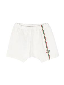 Gucci Kids short à logo brodé - Blanc