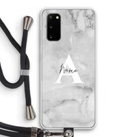 Ivory Marble: Samsung Galaxy S20 Transparant Hoesje met koord