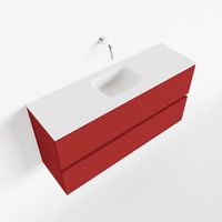 Toiletmeubel Mondiaz Ada | 100 cm | Meubelkleur Fire | Lex wastafel Talc Midden | Zonder kraangat