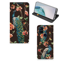 OnePlus Nord N10 5G Hoesje maken Pauw met Bloemen - thumbnail