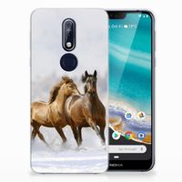 Nokia 7.1 TPU Hoesje Paarden - thumbnail