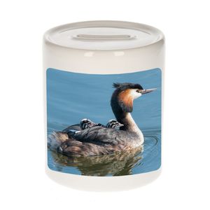 Foto fuut vogel spaarpot 9 cm - Cadeau vogels liefhebber